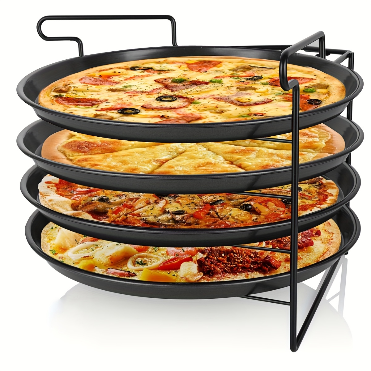 TEMU 3/4pcs 11-inch Pizza Plates With Holes, Oven-safe Pizza Rack And Round Pizza Tray, Pizza Baking Tools For Baking, Cooking, And Grilling