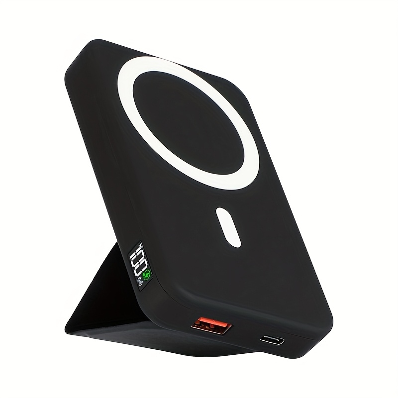 TEMU Magnetic Battery, 10000mah Foldable Magnetic Wireless Portable Charger With Stand And Usb-c (on The Side), For Iphone Plus/15 Pro/15 Pro Max, For Iphone14/13 Serie