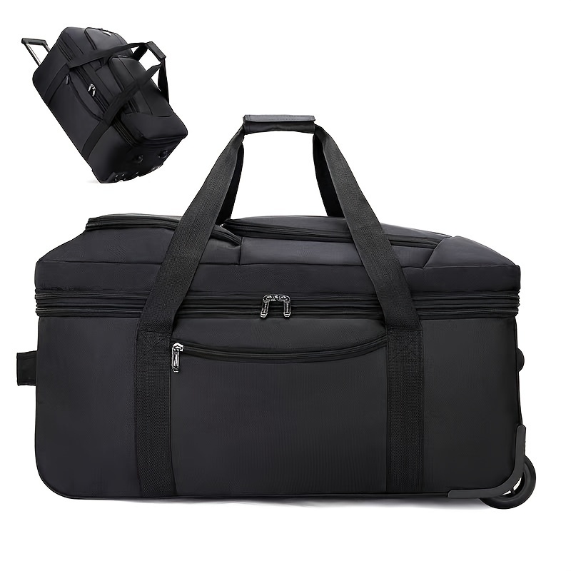 TEMU Jin Jin Large Capacity Expandable Travel Bag, As A Backpack, On Wheels, Or Handheld, Dual-use As A Shoulder Bag Or Backpack