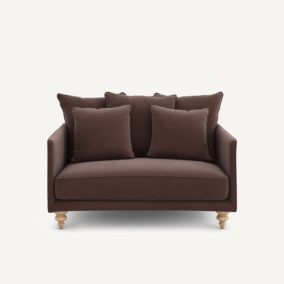 Καναπές 2 θέσεων σε λινό βελούδο Μ105xΠ138xΥ93cm