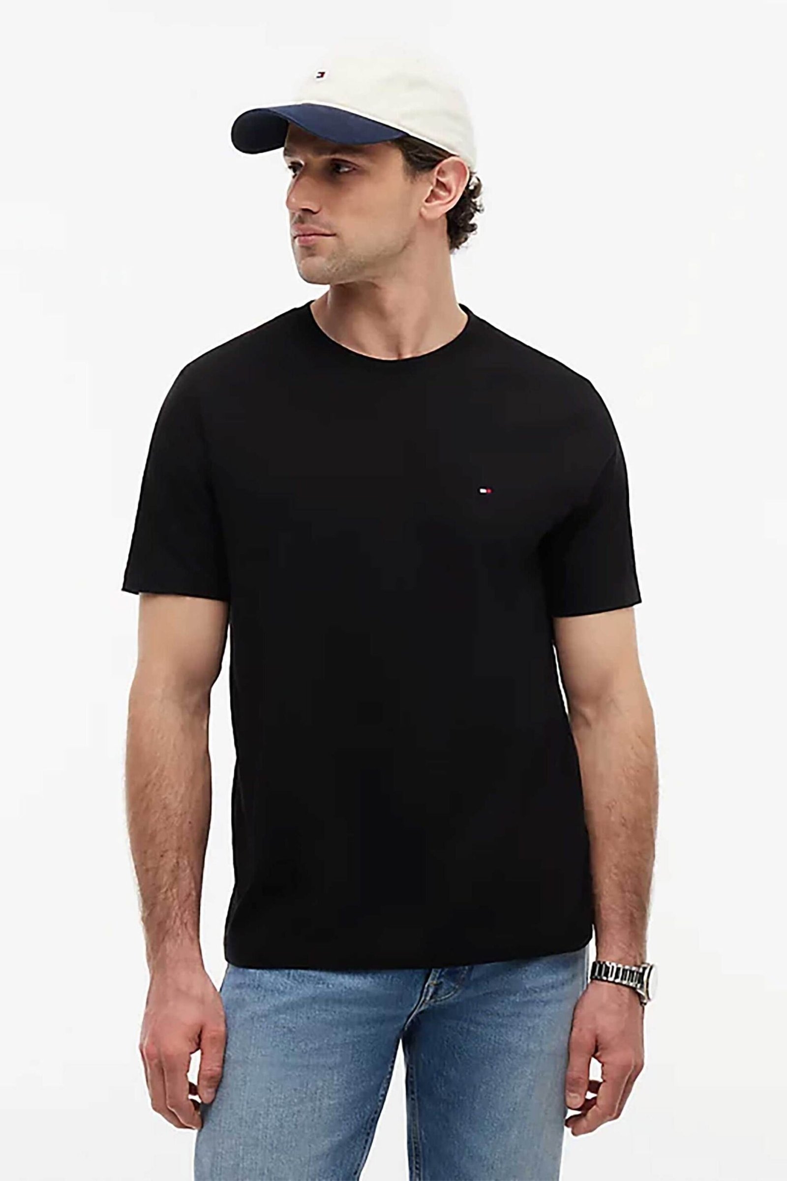 Tommy Hilfiger ανδρικό T-shirt με κεντημένο logo flag Regular Fit - MW0MW37267