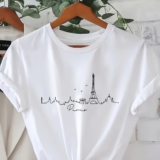 TEMU Graphic Print T-shirt, Short Sleeve Crew Neck Casual Top, Women’s Clothing – €3.82 |